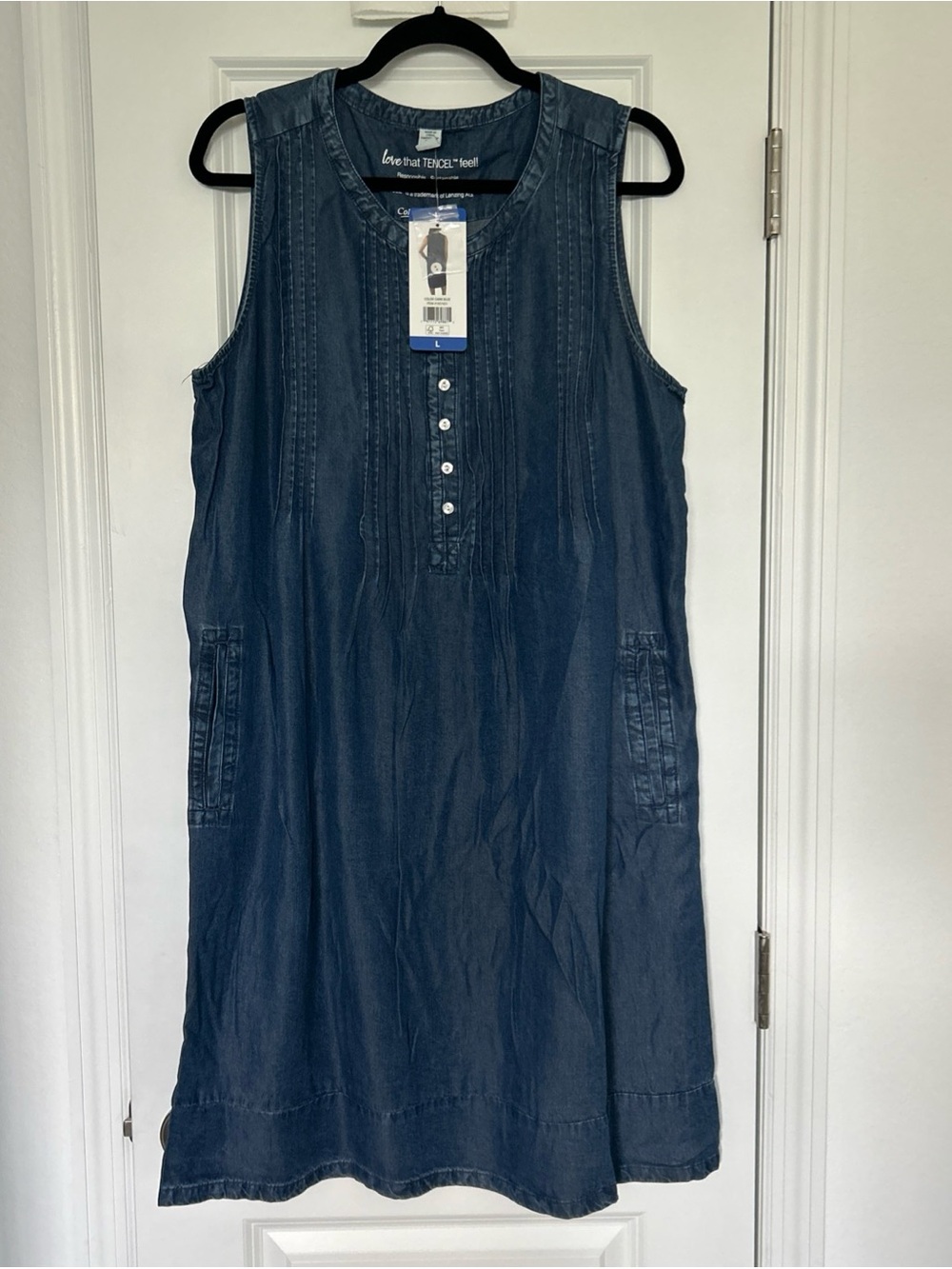 Coldwater Creek Women's Tencel Dress Dark Blue- NWT Size Large